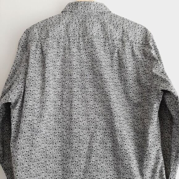 BEN SHERMAN Floral 100% Cotton Button Down Casual Shirt B&W Men's Sz L - Picture 9 of 12